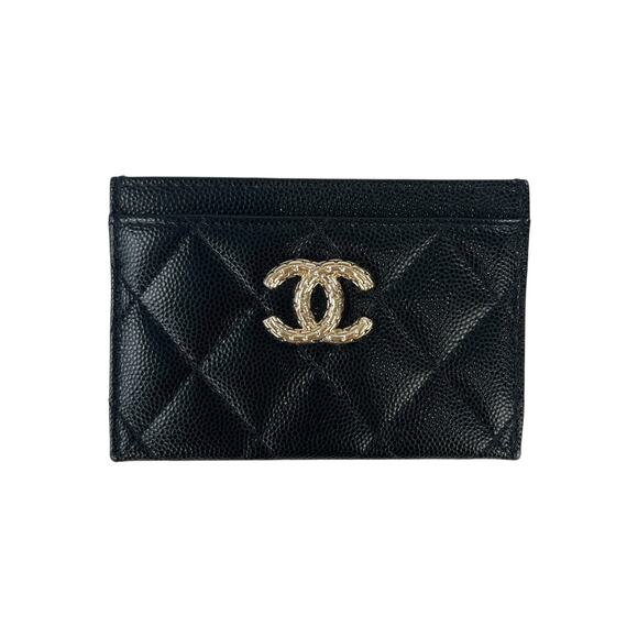 CHANEL Handbags - Chanel CC Matelasse Caviar Leather Card Holder